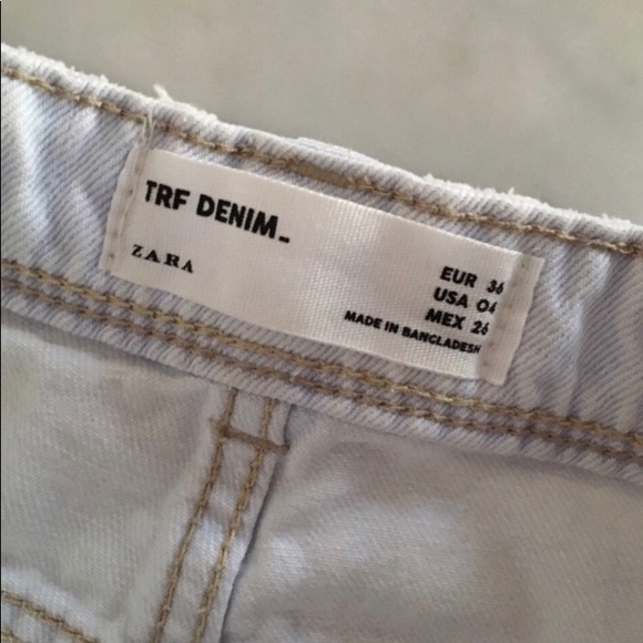 Zara light wash denim jean shorts sz 4 - Picture 3 of 3